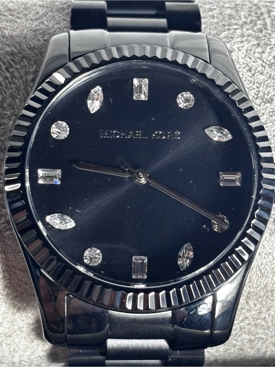 Michael Kors Accessories - Michael Kors Black Crystal-Accent Women's Stainless Steel Watch